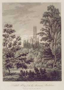 Fonthill Abbey from the American Plantation, published by W. Clarke, New Bond Street