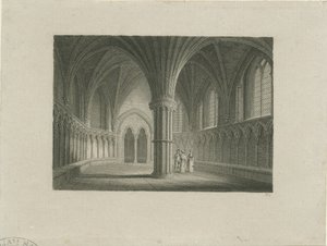 Interior of Lichfield Cathedral - Chapter House (engraving)