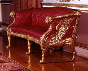 Sofa with winged lion-end supports