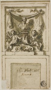 Design for the Overmantel of a Chimneypiece with Bust of Numa Pompilius