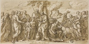 Lupercalia (recto), and Sketches of Figures (verso) by James Thornhill