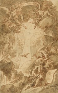 Preparatory drawing for the engraving by C. du Bosc, for the Chapel Bible of the Royal Marine College by James Thornhill