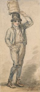Boy Carrying a Pail on His Head
