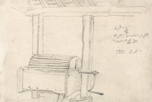 Hand-rolling machine to wash potatoes by James Ward