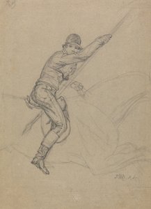 Sir Charles Blunt Hunting the Boar and Escaping from the Tiger: a study for one of a set of four paintings made in 1815 by James Ward