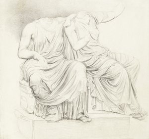Study of Two Headless Classical Statues by James Ward