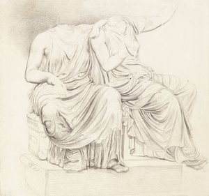 Study of Two Headless Classical Statues by James Ward