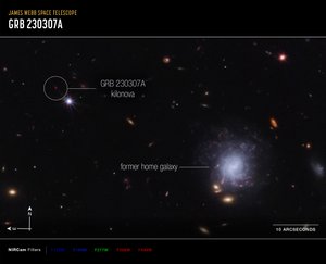 Kilonova and Host Galaxy Compass Image by James Webb Space Telescope (NASA)