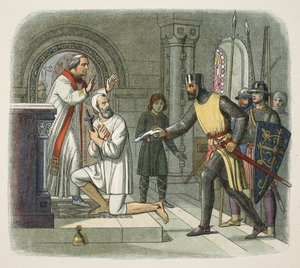 Hubert taken from sanctuary at Boisars, 1232, from A Chronicle of England BC 55 to AD 1485, pub. London