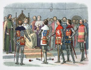 Nobles before King Richard II, Westminster, 1387, 1864