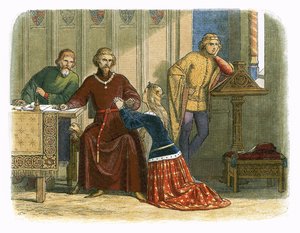 Queen Anne intercedes with Gloucester and Arundel for Sir Simon Burley by James William Edmund Doyle