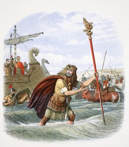 The Roman Standard Bearer of the 10th Legion Landing in Britain, 55 BC, 1864