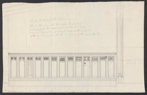 Cobham Hall, Kent: Design for Paneling of a Pew by James Wyatt