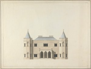 Five Designs for a House in the Gothic Style: Elevation