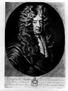 Sir Stephen Fox aged 75, engraved by J. Simon