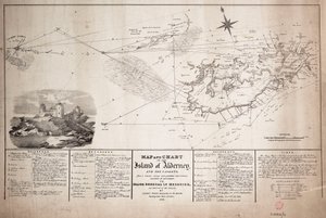 Map and Chart of the Island of Alderney and the Caskets by James the Younger Wyld
