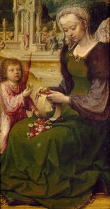 St Catherine, (detail) from right panel of Malvagna Triptych