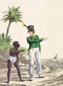 Dutch colonial soldier with a black man by Jan Anthonie (after) Langendijk Dzn