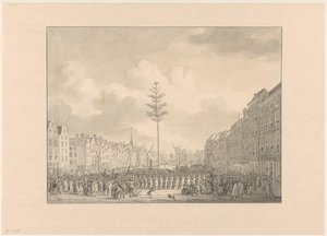 Liberty Tree on the Grote Markt in Rotterdam, 1795 by Jan Anthonie Langendijk Dzn (possibly)