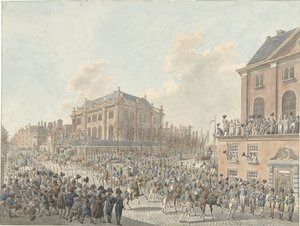 The Entry into Amsterdam of Louis Napoleon on April 20, 1808 by Jan Anthonie Langendijk Dzn (signed by artist)