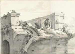 View of the Edge of the Ponte Rotto in Rome by Jan Asselijn (copy after)
