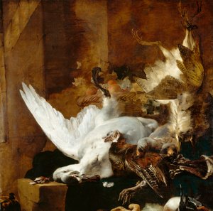 Still life with a dead swan by Jan Baptist Weenix
