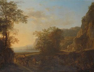 Italian Landscape with a View of a Harbour by Jan Both