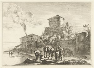 Men and a Mule Near the Via Appia