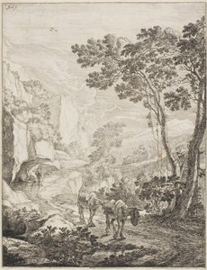 The Two Mules, from a set of four Italian Landscapes by Jan Both