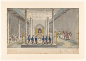 VOC Delegation at an Audience with the King of Kandy, Sri Rajadi Raja Sinha by Jan Brandes