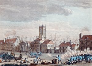 Battle in Front of the Eglise de la Chapelle, Paris, Between the Guardians of the Barriers of the Fermiers Generaux and the Revolutionaries on 24 January, 1791 by Jan Bulthuis
