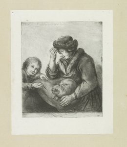 Mother with Child and Cat by Jan Chalon