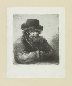 Old man with beard and hat by Jan Chalon