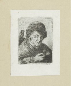 Old Man with Glasses and Owl by Jan Chalon