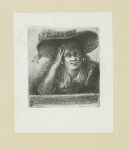 Woman with Round Hat by Jan Chalon