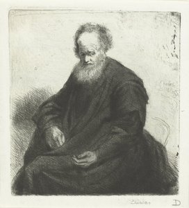 Seated Old Man with Long Cloak by Jan Chalon