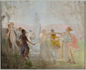 Sketch for the Painting "Procession around the Statue of Venus de Milo" by Jan Ciągliński