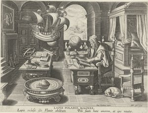 Invention of the Compass (Lapis Polaris, Magnes) (New Inventions and Discoveries) (Nova Reperta) by Jan Collaert (II) (attributed to)