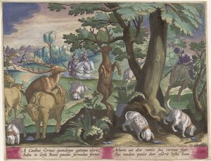 Deer Hunt with Dogs (Hunting Scenes) by Jan Collaert