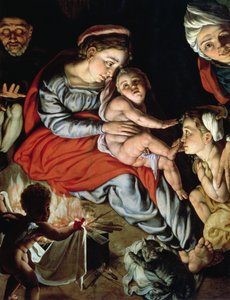 The Holy Family around a Fire