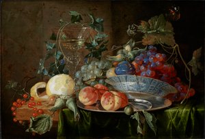 Still life with fruit and a glass à la façon de Venise, ca 1652