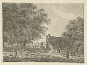 Landscape near Overveen with Walkers