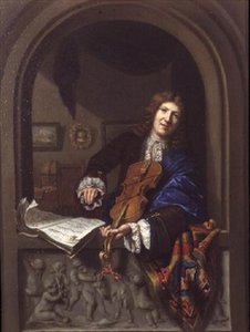 Portrait of a Man Playing the Violin by Jan Frans Douven