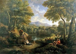 Landscape with Figures at a Well by Jan Frans van Bloemen