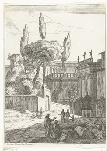 Italianate Landscape with Antique Buildings and Figures by Jan Frans van Bloemen