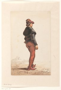 Standing Landsknecht in Burgundian Costume, from Behind