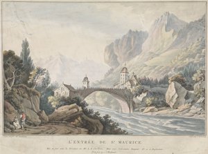 View of the Bridge at Saint Maurice in Switzerland by Jan Gerard Waldorp