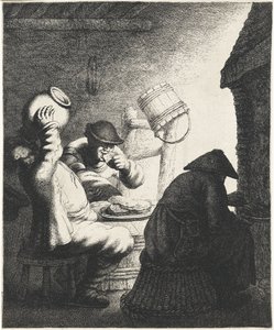 Figures Eating Pancakes in an Interior (Taste, The Five Senses)