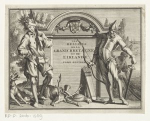Two Hunters in an Architectural Setting by Jan Goeree (possibly)