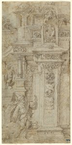 Two Kings and a Woman Leaving an Elaborate Palace by Jan Gossaert